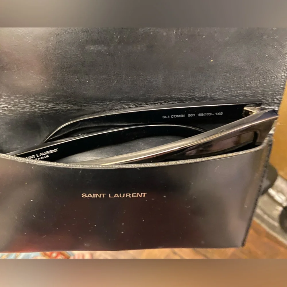 Saint Laurent Eyewear metallic bar sunglasses